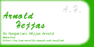 arnold hejjas business card