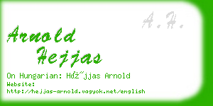 arnold hejjas business card